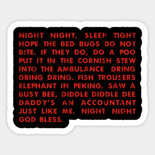 Bottom - Night Night Sticker